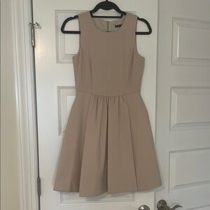 Zara Fit & Flare Beige Sleeveless Dress